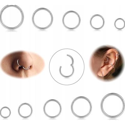 Inny producent PIERCING 10 SZTUK 6-12 MM STAL CHIRURGICZNA KÓŁKA OKRĄGŁE KOLCZYKI Inny producent PIERCING 10 SZTUK 6-12 MM STAL CHIRURGICZNA KÓŁKA OKRĄGŁE KOLCZYKI