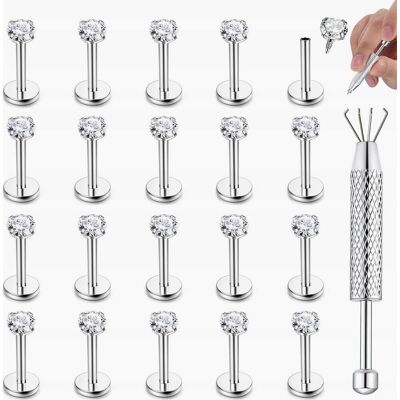 Inny producent PIERCING 20 SZTUK 16G 10MM LABRET STAL CHIRURGICZNA KULKA CZ KOLCZYKI Inny producent PIERCING 20 SZTUK 16G 10MM LABRET STAL CHIRURGICZNA KULKA CZ KOLCZYKI