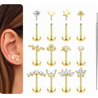 Inny producent PIERCING TRAGUS 16G 18G 20G STAL CHIRURGICZNA KOBIETY KOLCZYKI NOS ZŁOTY Inny producent PIERCING TRAGUS 16G 18G 20G STAL CHIRURGICZNA KOBIETY KOLCZYKI NOS ZŁOTY