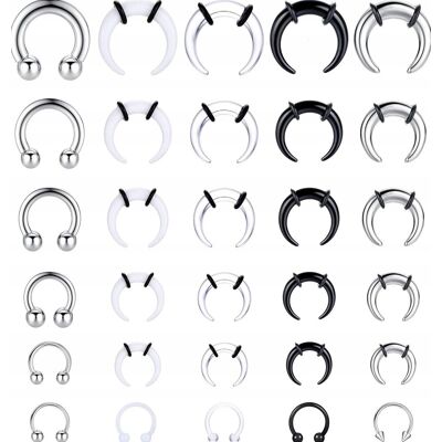 Inny producent PIERCING ZESTAW 30 SZTUK 14MM KOLCZYKI AKRYL METAL STAL CHIRURGICZNA Inny producent PIERCING ZESTAW 30 SZTUK 14MM KOLCZYKI AKRYL METAL STAL CHIRURGICZNA
