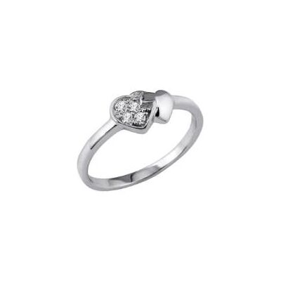 Inny producent Pierścionek obrączka Bijoux pour tous Ring Sterling Silver Heart Cubic Zirconia Size 54 (17.2) Inny producent Pierścionek obrączka Bijoux pour tous Ring Sterling Silver Heart Cubic Zirconia Size 54 (17.2)