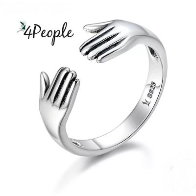 Bamoer Pierścionek srebrny 925 dłonie miłość do Pandora Apart srebro Bamoer Pierścionek srebrny 925 dłonie miłość do Pandora Apart srebro