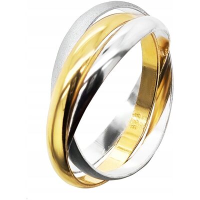 ulex premium Pierścionek srebro pr. 925 Elegancka Obrączka Potrójna Trzy kolory r.25 ulex premium Pierścionek srebro pr. 925 Elegancka Obrączka Potrójna Trzy kolory r.25