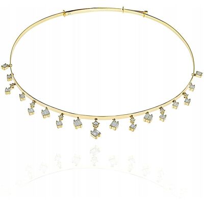 Inny producent Pozłacany Srebrny Naszyjnik Choker Cyrkonie P. 925 Inny producent Pozłacany Srebrny Naszyjnik Choker Cyrkonie P. 925