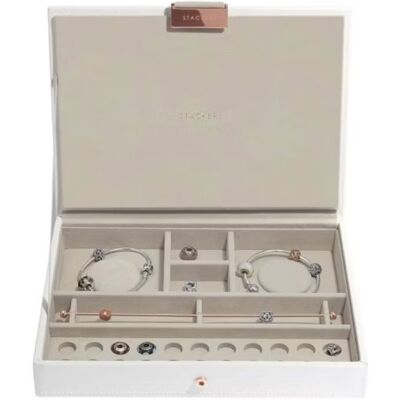 Pudełko z pokrywką na bransoletki charms (białe + różowe złoto) Classic Stackers Pudełko z pokrywką na bransoletki charms (białe + różowe złoto) Classic Stackers