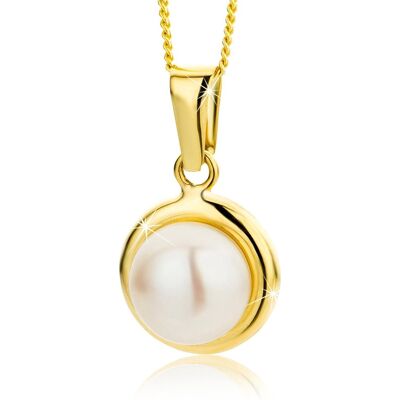 brak danych Revoni Naszyjnik Biała Perła 0,7 cm ZŁOTO 375 9k Romantyczny Elegancki Prezent brak danych Revoni Naszyjnik Biała Perła 0,7 cm ZŁOTO 375 9k Romantyczny Elegancki Prezent