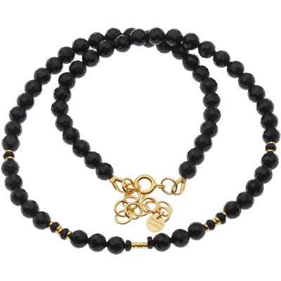 Skorulski Jewellery, Naszyjnik, Onyks fasetowane kulki i srebro złocone Skorulski Jewellery, Naszyjnik, Onyks fasetowane kulki i srebro złocone
