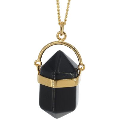 Skorulski Jewellery, Naszyjnik, Onyks sopel w okuciu na łańcuszku srebrnym złoconym-50 cm Skorulski Jewellery, Naszyjnik, Onyks sopel w okuciu na łańcuszku srebrnym złoconym-50 cm