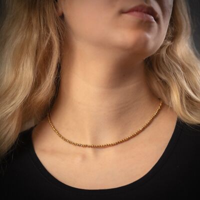 Skorulski Jewellery, Naszyjnik, złoty, cięty Hematyt i srebro złocone-50 cm Skorulski Jewellery, Naszyjnik, złoty, cięty Hematyt i srebro złocone-50 cm