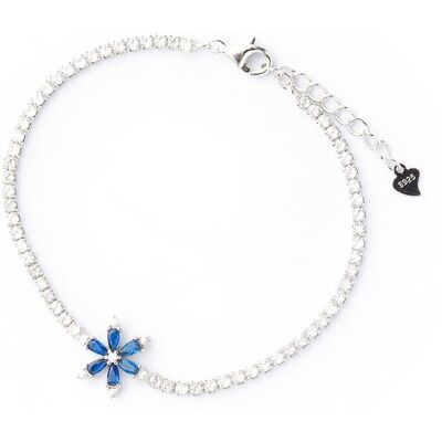 Monilu Srebrna Bransoletka 925 Navy Flower Cyrkonia Monilu Srebrna Bransoletka 925 Navy Flower Cyrkonia