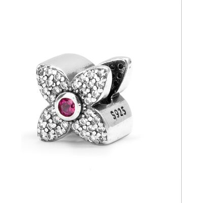 Monilu Srebrna Zawieszka 925 Pink Flower Charms Monilu Srebrna Zawieszka 925 Pink Flower Charms