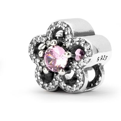 Monilu Srebrna Zawieszka 925 Srebrzysty Kwiat Charms Monilu Srebrna Zawieszka 925 Srebrzysty Kwiat Charms