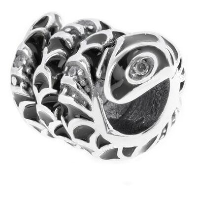 Monilu Srebrna Zawieszka Charms 925 Czarny Wąż Monilu Srebrna Zawieszka Charms 925 Czarny Wąż