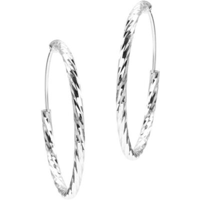 Monilu Srebrne diamentowane kolczyki Koła 25 mm Monilu Srebrne diamentowane kolczyki Koła 25 mm