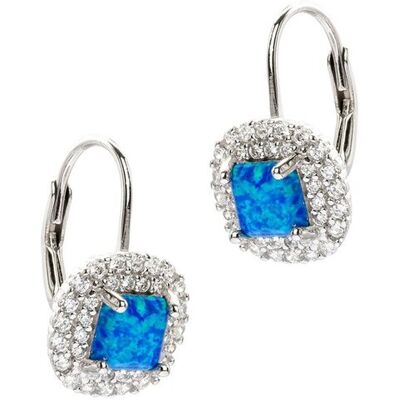 Monilu Srebrne kolczyki 925 Blue Opal bigiel Monilu Srebrne kolczyki 925 Blue Opal bigiel