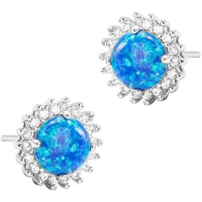 Monilu Srebrne kolczyki 925 Opal błękitny sztyft Monilu Srebrne kolczyki 925 Opal błękitny sztyft