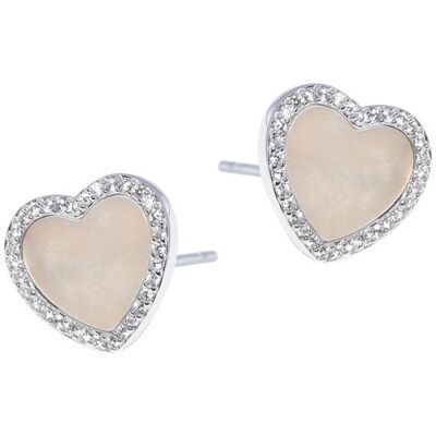 Monilu Srebrne kolczyki 925 Pełne Serca masa perłowa cyrkonia Monilu Srebrne kolczyki 925 Pełne Serca masa perłowa cyrkonia