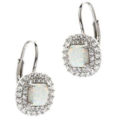 Monilu Srebrne kolczyki 925 White Opal bigiel Monilu Srebrne kolczyki 925 White Opal bigiel