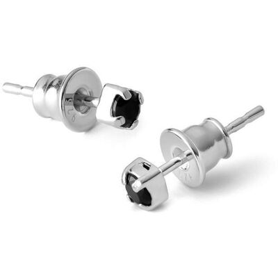 GIORRE Srebrne kolczyki czarny spinel 3mm, srebro 925 GIORRE Srebrne kolczyki czarny spinel 3mm, srebro 925