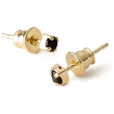 GIORRE Srebrne kolczyki czarny spinel 3mm, srebro 925 GIORRE Srebrne kolczyki czarny spinel 3mm, srebro 925