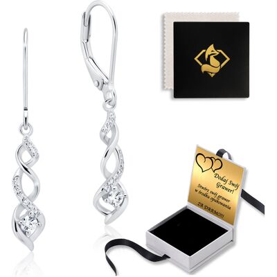 FoxyJewellery Srebrne Kolczyki Długie Wiszące Prezent dla Kobiety SREBRO Grawer FoxyJewellery Srebrne Kolczyki Długie Wiszące Prezent dla Kobiety SREBRO Grawer