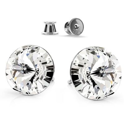 GIORRE Srebrne kolczyki Rivoli 10 mm, srebro 925 : Kryształy - kolor - Crystal, Srebro - kolor pokrycia - Pokrycie platyną GIORRE Srebrne kolczyki Rivoli 10 mm, srebro 925 : Kryształy - kolor - Crystal, Srebro - kolor pokrycia - Pokrycie platyną