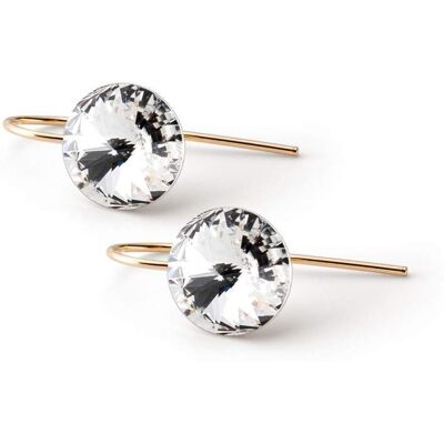 GIORRE Srebrne kolczyki Rivoli 10mm, srebro 925 : Kryształy - kolor - Crystal, Srebro - kolor pokrycia - Pokrycie żółtym 18K złotem GIORRE Srebrne kolczyki Rivoli 10mm, srebro 925 : Kryształy - kolor - Crystal, Srebro - kolor pokrycia - Pokrycie żółtym 18K złotem
