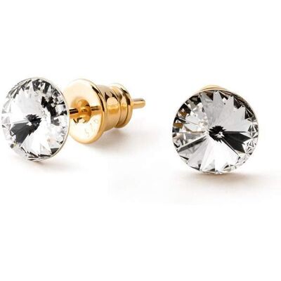 GIORRE Srebrne kolczyki Rivoli 6mm, srebro 925 : Kryształy - kolor - Crystal, Srebro - kolor pokrycia - Pokrycie żółtym 18K złotem GIORRE Srebrne kolczyki Rivoli 6mm, srebro 925 : Kryształy - kolor - Crystal, Srebro - kolor pokrycia - Pokrycie żółtym 18K złotem