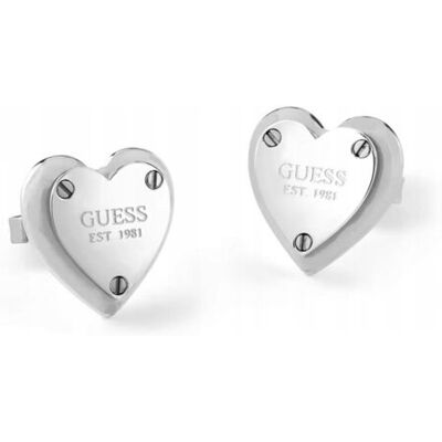 Srebrne kolczyki serca Guess ALL YOU NEED IS LOVE JUBE04209JW Srebrne kolczyki serca Guess ALL YOU NEED IS LOVE JUBE04209JW