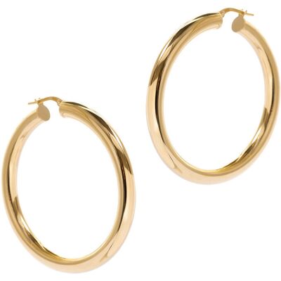 Monilu Srebrne pozłacane kolczyki 925 gładkie koła 60 mm Monilu Srebrne pozłacane kolczyki 925 gładkie koła 60 mm