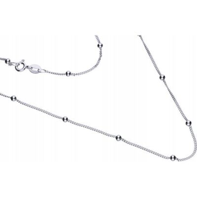 Lovrin Srebrny 925 naszyjnik łańcuszek pancerka z kulkami 2.08g R45 elegancki Lovrin Srebrny 925 naszyjnik łańcuszek pancerka z kulkami 2.08g R45 elegancki