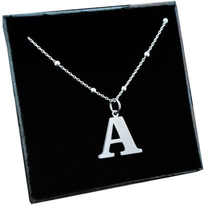 ARTWINGS Srebrny łańcuszek kulkowy z dużą literką A 50cm SR ARTWINGS Srebrny łańcuszek kulkowy z dużą literką A 50cm SR