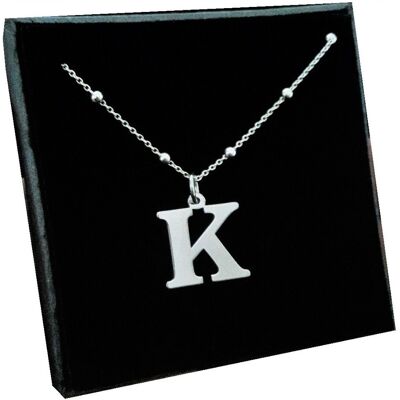 ARTWINGS Srebrny łańcuszek kulkowy z dużą literką K 40cm SR ARTWINGS Srebrny łańcuszek kulkowy z dużą literką K 40cm SR