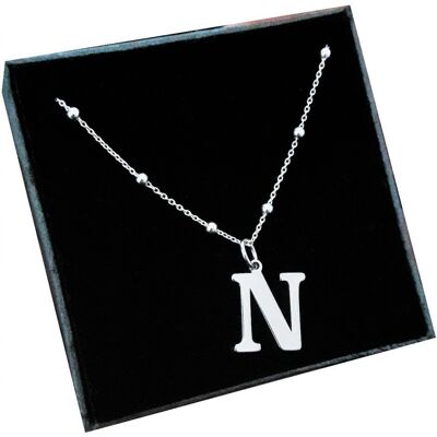 ARTWINGS Srebrny łańcuszek kulkowy z dużą literką N 50cm SR ARTWINGS Srebrny łańcuszek kulkowy z dużą literką N 50cm SR
