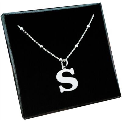 ARTWINGS Srebrny łańcuszek kulkowy z dużą literką S 40cm SR ARTWINGS Srebrny łańcuszek kulkowy z dużą literką S 40cm SR