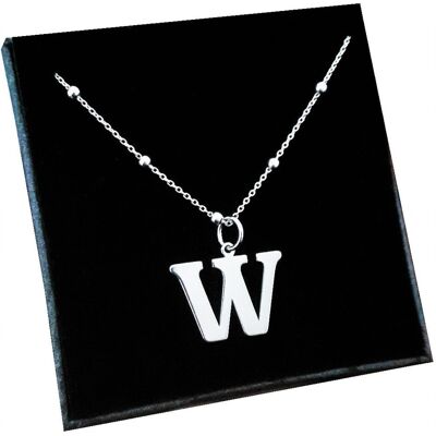 ARTWINGS Srebrny łańcuszek kulkowy z dużą literką W 40cm SR ARTWINGS Srebrny łańcuszek kulkowy z dużą literką W 40cm SR