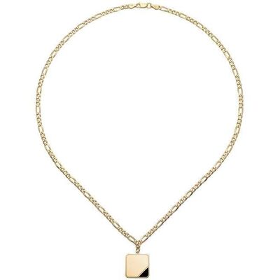 GIORRE Srebrny męski naszyjnik kwadrat - łańcuszek figaro w złotym pokryciu - długość 60 cm GIORRE Srebrny męski naszyjnik kwadrat - łańcuszek figaro w złotym pokryciu - długość 60 cm