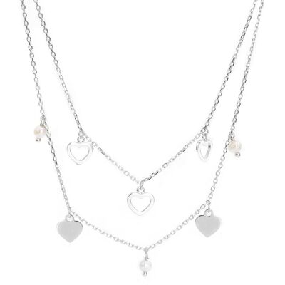 Monilu Srebrny naszyjnik 925 Pearls mini Serca Monilu Srebrny naszyjnik 925 Pearls mini Serca