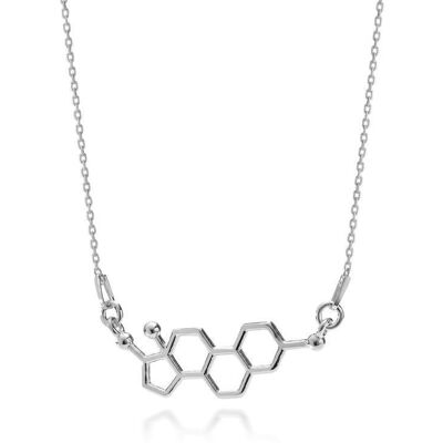 GIORRE Srebrny naszyjnik estrogen, wzór chemiczny, srebro 925 : Srebro - kolor pokrycia - Pokrycie platyną GIORRE Srebrny naszyjnik estrogen, wzór chemiczny, srebro 925 : Srebro - kolor pokrycia - Pokrycie platyną