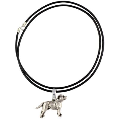 Staffordshire Bull Terrier, Staffik, Staffi II - naszyjnik z psem, posrebrzana zawieszka dla miłośnika psów, subtelna biżuteria marki Art-Dog Staffordshire Bull Terrier, Staffik, Staffi II - naszyjnik z psem, posrebrzana zawieszka dla miłośnika psów, subtelna biżuteria marki Art-Dog