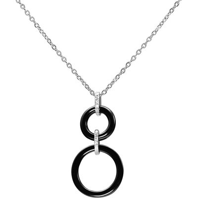 Stella Maris women's necklace 925 sterling silver with pendant diamond zircon ceramic black 45 cm Stella Maris women's necklace 925 sterling silver with pendant diamond zircon ceramic black 45 cm