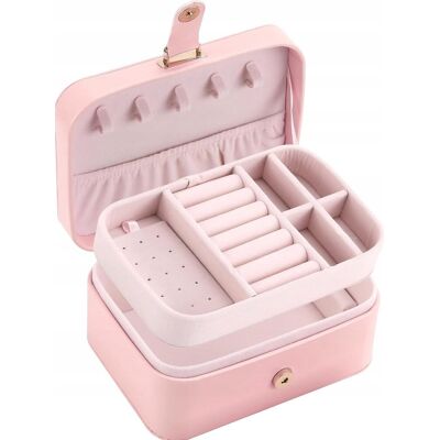 Inny producent SZKATUŁKA 16X11X7CM RÓŻOWA SZKRYNKA ORGANIZER PUDEŁKO PODRÓŻ BIŻUTERIA Inny producent SZKATUŁKA 16X11X7CM RÓŻOWA SZKRYNKA ORGANIZER PUDEŁKO PODRÓŻ BIŻUTERIA