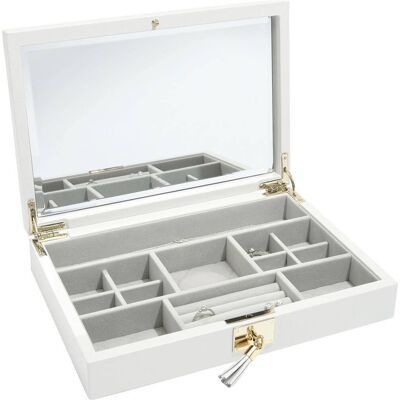 Stackers Szkatułka na biżuterię Loves Luxury biała z pokrywką i lusterkiem Stackers Szkatułka na biżuterię Loves Luxury biała z pokrywką i lusterkiem