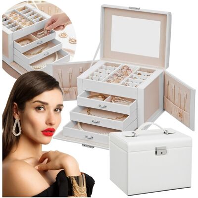 songmics Szkatułka na biżuterię z szufladkami przegródkami Dużym lusterkiem Etui songmics Szkatułka na biżuterię z szufladkami przegródkami Dużym lusterkiem Etui