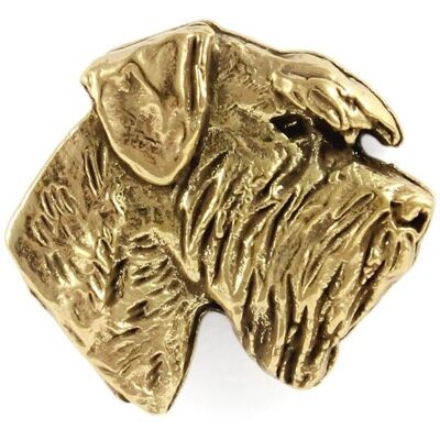 ART Sznaucer Schnauzer pozłacany pin broszka ART Sznaucer Schnauzer pozłacany pin broszka