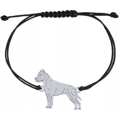 Radziszewska Bransoletka Srebrna Amstaff 925 sznurek Kobieta Prezent GRAWER GRATIS Radziszewska Bransoletka Srebrna Amstaff 925 sznurek Kobieta Prezent GRAWER GRATIS