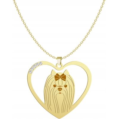 Radziszewska Naszyjnik Złoty Yorkshire Terrier 925 Łańcuszek Kobieta GRAWER GRATIS Radziszewska Naszyjnik Złoty Yorkshire Terrier 925 Łańcuszek Kobieta GRAWER GRATIS