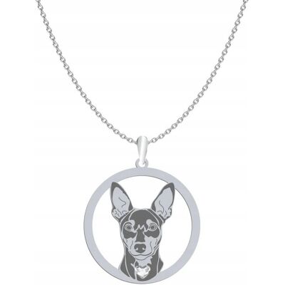 Radziszewska Naszyjnik Srebrny z psem Pinczer Miniaturowy 925 Prezent Łańcuszek GRAWER Radziszewska Naszyjnik Srebrny z psem Pinczer Miniaturowy 925 Prezent Łańcuszek GRAWER