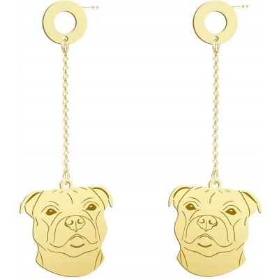 Radziszewska Kolczyki Złote z Staffordshire Bull Terrier 925 Prezent DEDYKACJA GRATIS Radziszewska Kolczyki Złote z Staffordshire Bull Terrier 925 Prezent DEDYKACJA GRATIS