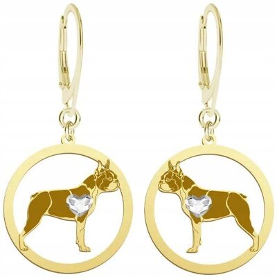 Radziszewska Kolczyki Złote z psem Boston Terrier 925 Kobieta Biżuteria GRAWER GRATIS Radziszewska Kolczyki Złote z psem Boston Terrier 925 Kobieta Biżuteria GRAWER GRATIS